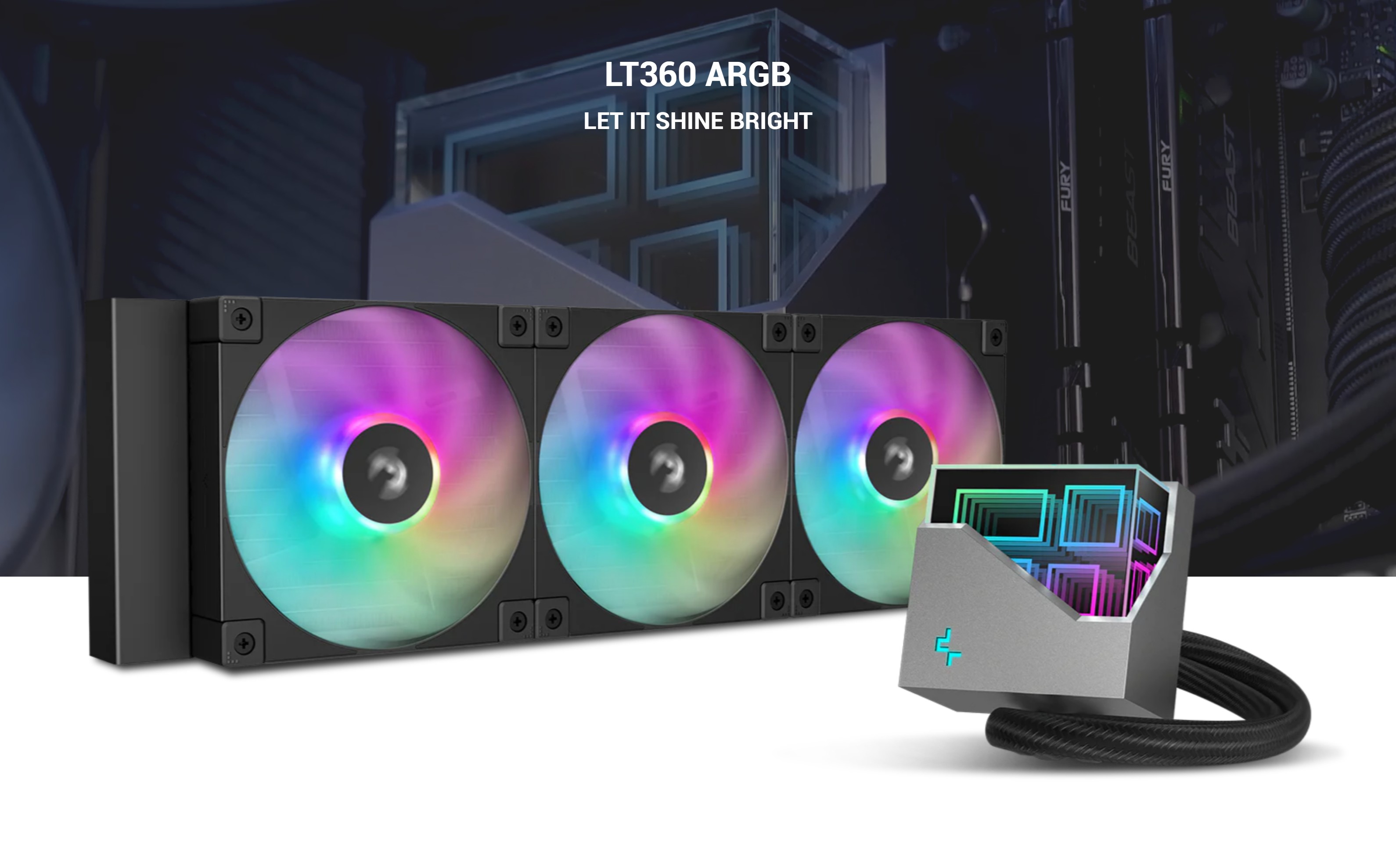 DeepCool LT360 ARGB AIO Liquid CPU Cooler (Black) | PLE Computers